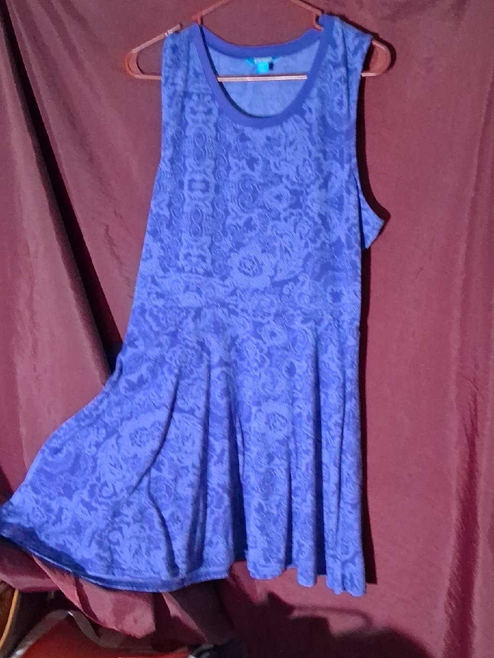 L'Amour Blue Scoop Neck Swing Tank